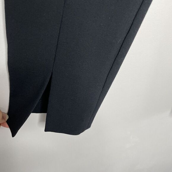 TIBI Pants Womens 4 Black High Rise Split Hem Ponte Stretch Rear Zip - Picture 5 of 13